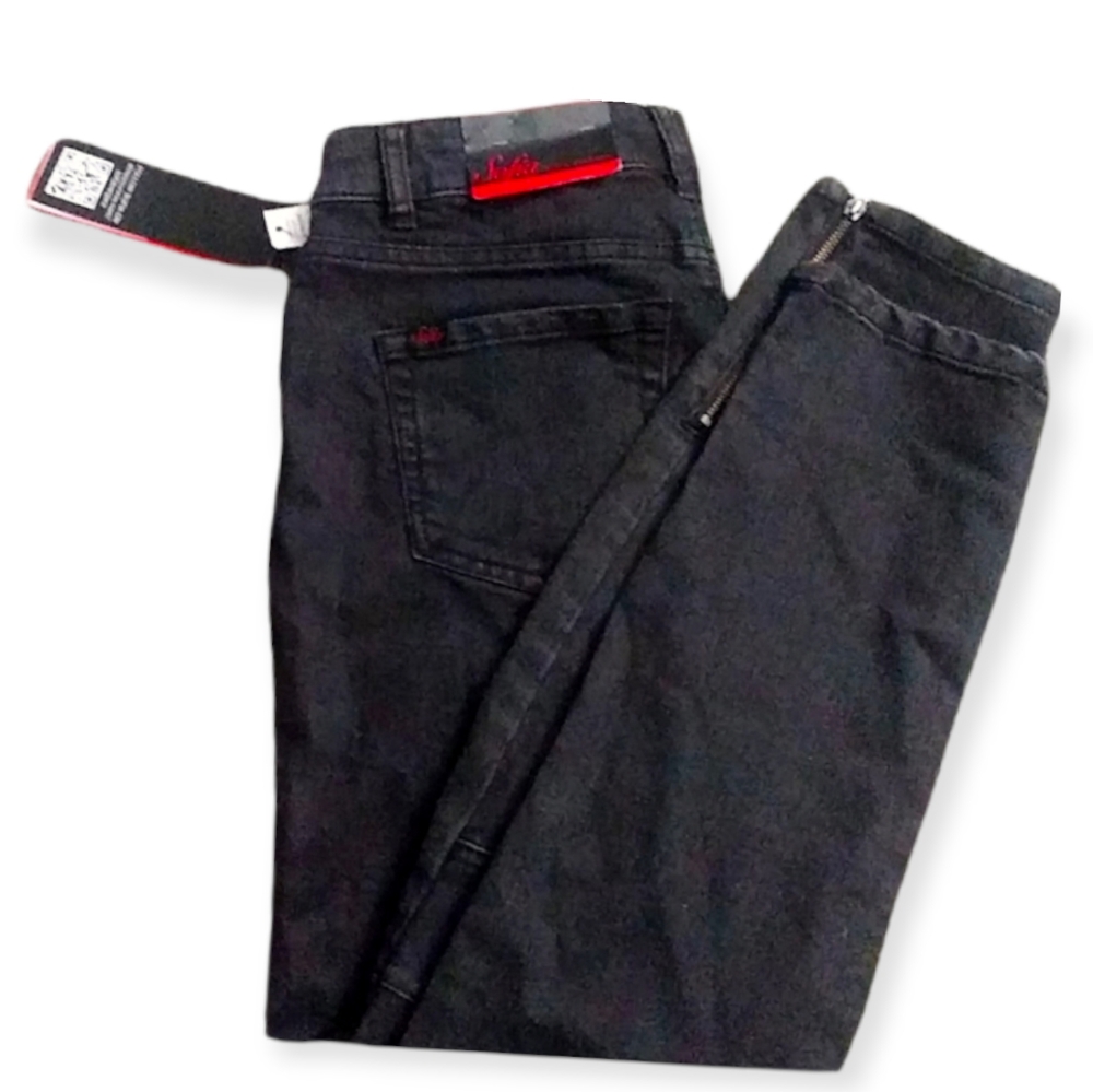 Sofia Vergara y2k era black skinny jeans with zippers size 4 new